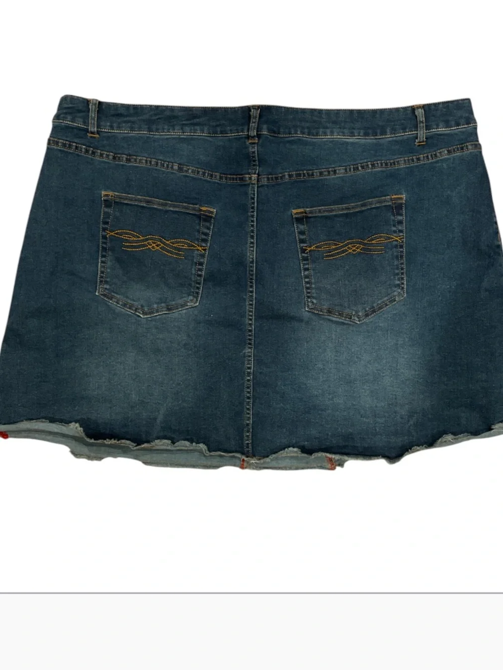 Frye and Co. Women’s Denim Mini Skirt Size 22W Raw Frayed Hem plus size skirt